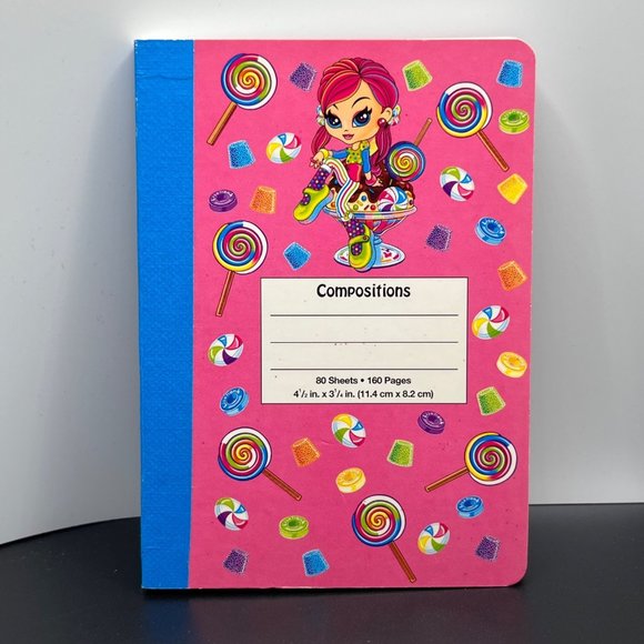 Lisa Frank Candy Girl Mini Composition Book 4.5" x 3.25" Hard to Find - New - Picture 1 of 8
